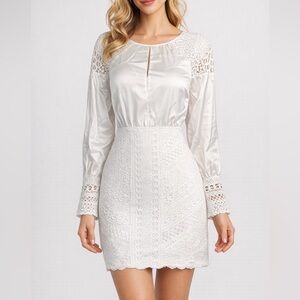 Michael Costello x Revolve White Lace Mini Dress Women's Size Small Cocktail